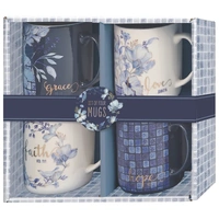 Ceramic Mug Set: Faith Hope Love