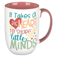 Ceramic Mug Big Heart White and Pink  (440 ml)