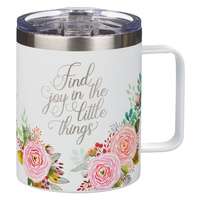 Stainless Steel Travel Mug : Find Joy Pink Floral Camp-style