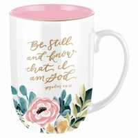 Ceramic Mug : Be Still and Know Pink Floral