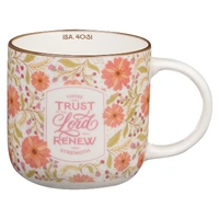 Ceramic Mug: Trust in the Lord Coral Cascade