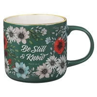 Ceramic Mug: Be Still Teal Botanical
