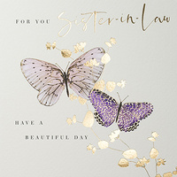 Card - Sister-in-Law Birthday Butterflies