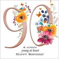 Card - 90th Birthday Female Flowers