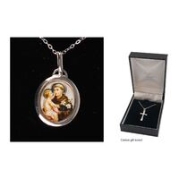 Sterling Silver Chain and St Anthony Medal