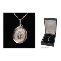 Sterling Silver Chain and St Benedict Medal