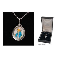 Sterling Silver Chain and Our Lady of Grace Medal