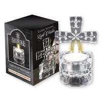 Glass Cross Tea Light Holder/Water Font