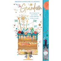 Card - Birthday Grandson Cake