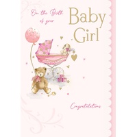 Card - Baby Girl Teddy Bear