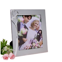 Aluminum Photo Frame with Double Hearts Design - 4 x 6
