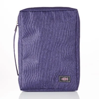 Bible Cover Purple Polyester Canvas Large : Fish Symbol