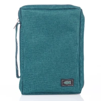 Bible Cover Teal Polyester Canvas Medium : Fish Symbol