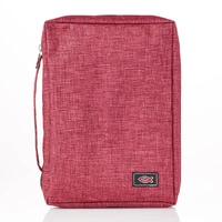 Bible Cover Burgundy Polyester Canvas Small : Fish Symbol