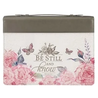 Bible Cover Medium: Be Still Pink Butterfly (Psalm 46:10)