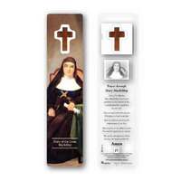 Laminated Bookmark with Wood Cross - Mary MacKillop