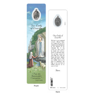 Laminated Bookmark with Medal - Our Lady of Lourdes