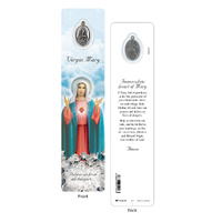 Laminated Bookmark with Medal - Sacred Heart of Mary