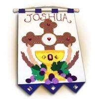 First Communion Banner Kit - Cross Blue