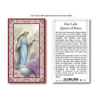 Holy Card  734  - Our Lady Queen of Peace - Gold Edge