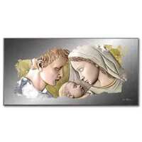 Holy Family Silver Coloured Plaque - 710 x 350