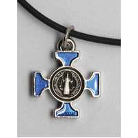 St Benedict Necklace Enamel on Cord
