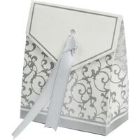 Favour Boxes 12 pack Silver & White