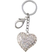 Heart Shaped Keyring w/Diamontes