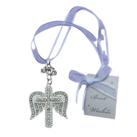 Wedding Bridal Charm - Diamante Angel Wing Cross