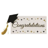 Graduation Congratulation Standing Block with Real Tassel Hat