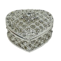 Love Heart Trinket Box w/Rhinestones