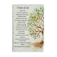 Ceramic Family Rules Hanging Plaque
