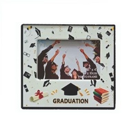 Graduation Photo Frame White w/Hat