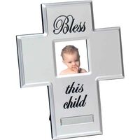 Bless this Child Silver Cross Frame