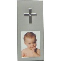 Photo Frame Silver with Cross