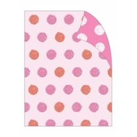 Gift Wrap - Woven Dots On Pink
