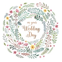 Card - on your Wedding Day Wreath