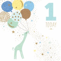 Card - One Today Birthday Boy Giraffe