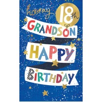 Card - hooray 18th Birthday Grandson
