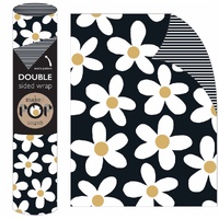 Roll Wrap - Daisy on Black (2m)