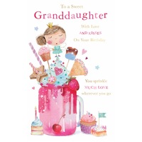Card - Birthday Granddaughter Milk Shake