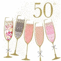 Card - 50th Birthday Champagne Flutes