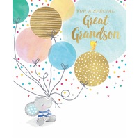 Card - Birthday Great Grandson Balloons
