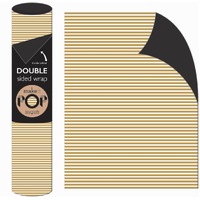 Roll Wrap - Gold Stripes on Black (2m)