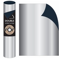 Roll Wrap - Silver on Charcoal (2m)
