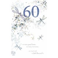 Card - 60th Birthday Dragonflies