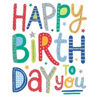 Card - Happy Birthday Male Typograph
