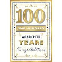 Card - 100 Wonderful Years Birthday