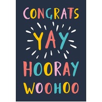 Card - Congratulations Hooray Woohoo