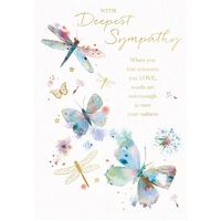 Card -With Deepest Sympathy Dragonflies